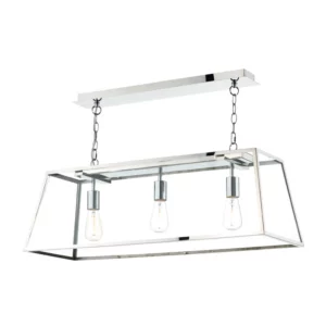 DAR ACADEMY 3 LIGHT BAR CEILING PENDANT - STAINLESS STEEL