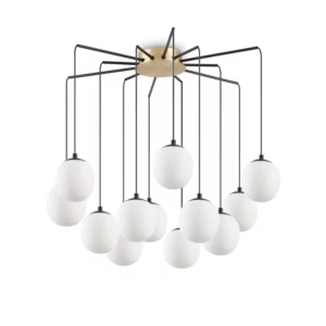 RHAPSODY 12 ARM CEILING PENDANT LIGHT - SATIN BRASS