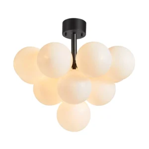 MERLOT SEMI-FLUSH CEILING LIGHT - BLACK & WHITE