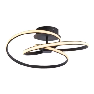 ENDON DUNE LED SEMI-FLUSH CEILING LIGHT - BLACK