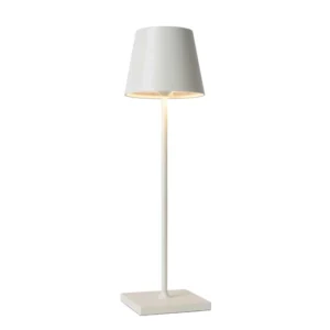 LUCIDE JUSTIN OUTDOOR RECHARGEABLE LED TABLE LAMP - WHITE