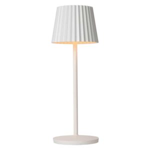 LUCIDE JUSTINE RE-CHARGEABLE OUTDOOR TABLE LAMP - WHITE