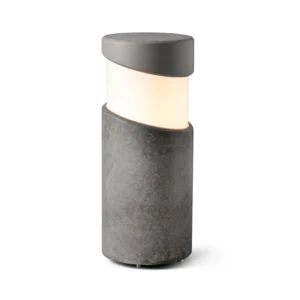 FARO BARCELONA BLOCK OUTDOOR SMALL BOLLARD LIGHT - CONCRETE GREY