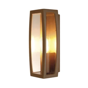 SLV MERIDIAN HALF LANTERN OUTDOOR WALL LIGHT - RUST BROWN