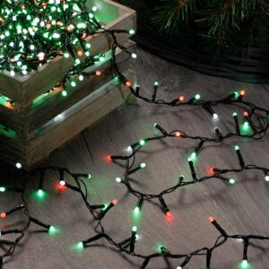 FESTIVE GLOW WORM 18.98M JOLLY HOLLY LED MULTI-FUNCTION STRING LIGHTS - 760 LIGHTS