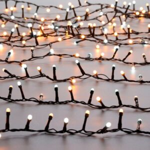 FESTIVE GLOW WORM 18.98M WARM WHITE & WHITE LED MULTI-FUNCTION STRING LIGHTS - 760 LIGHTS