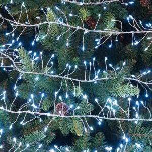 FESTIVE DEWDROP 3M WHITE LED CLUSTER MICRO WIRE FAIRY LIGHTS - 360 LIGHTS